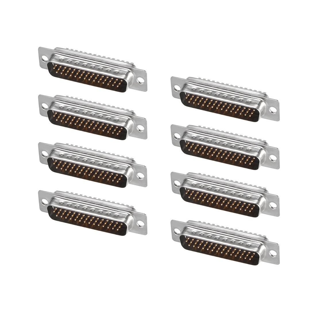 uxcell Uxcell D-sub Connector Male Plug 44-pin 3-row Port Terminal Breakout Solder Type for Mechanical Equipment CNC Computers Black 8pcs