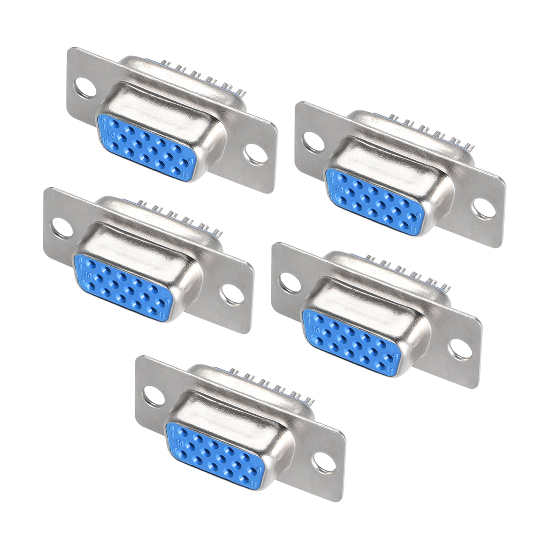 uxcell Uxcell D-sub Connector Female Socket 15-pin 3-row Port Terminal Breakout for Mechanical Equipment CNC Computers 5pcs