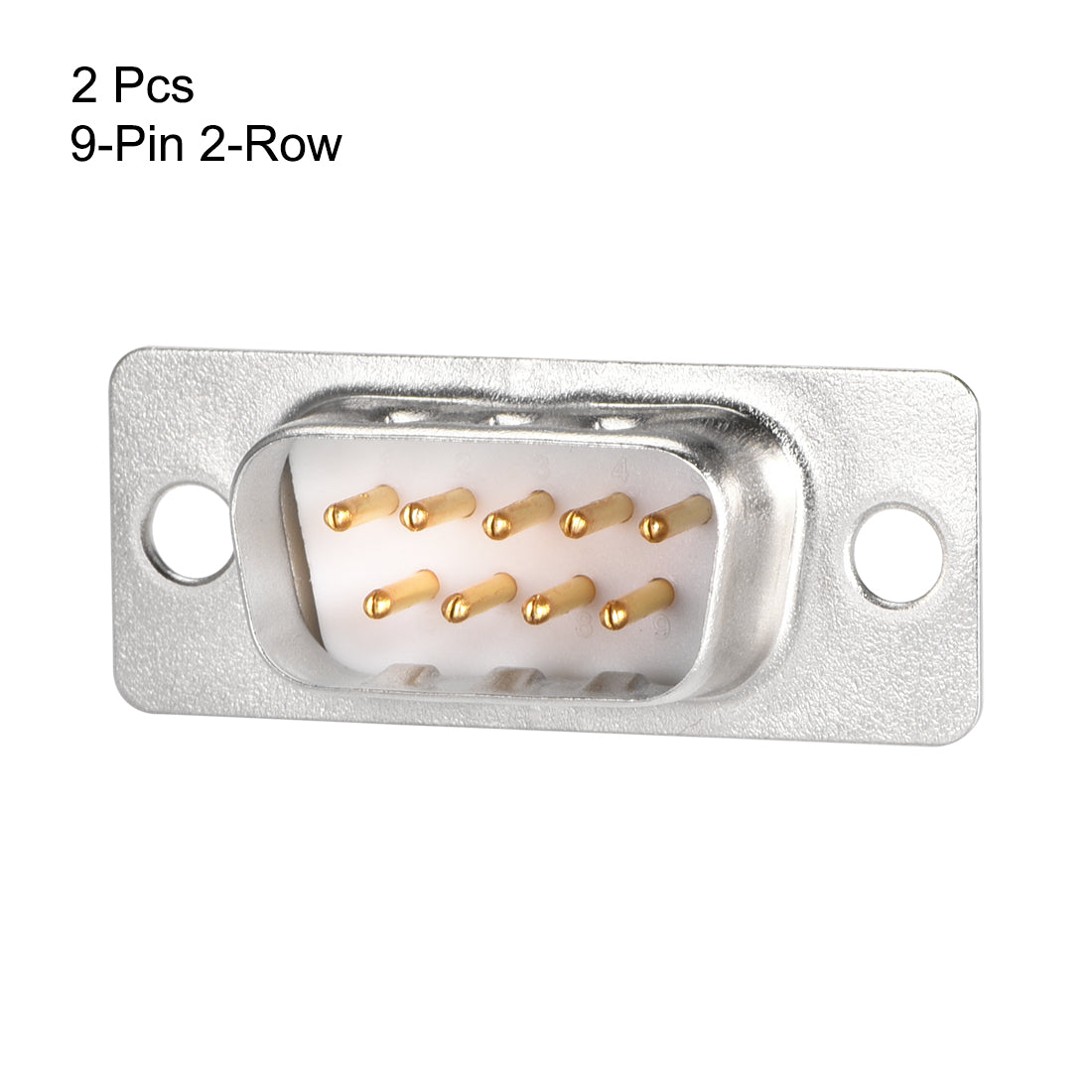 Harfington D-sub Connector Male Plug 9-pin 2-row Port Terminal Breakout Solder Type for Mechanical Equipment CNC Computers White 2pcs