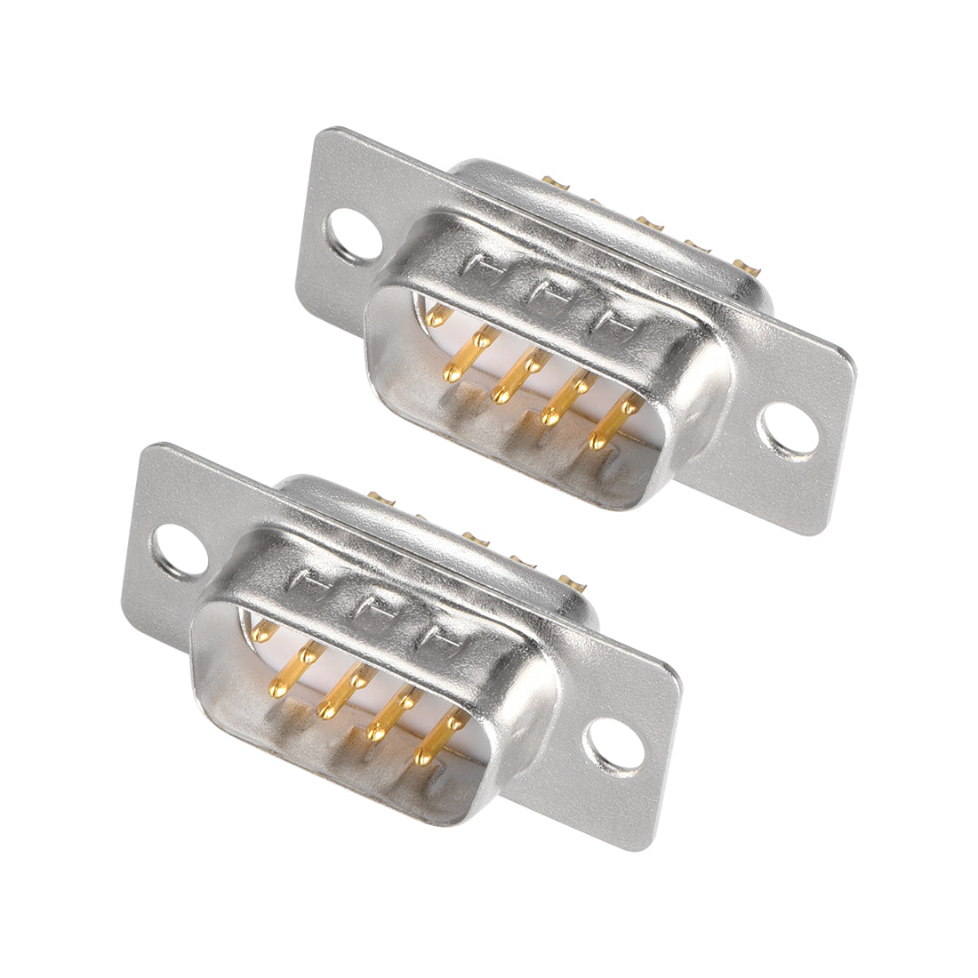 Harfington D-sub Connector Male Plug 9-pin 2-row Port Terminal Breakout Solder Type for Mechanical Equipment CNC Computers White 2pcs
