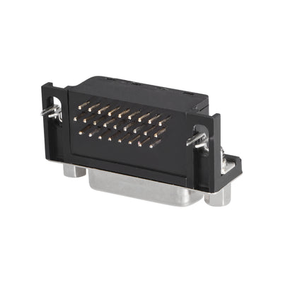 Harfington Uxcell D-sub Connector Female Socket 26-pin 3-row Right Angle Port Terminal Breakout for Mechanical Equipment Black 5pcs