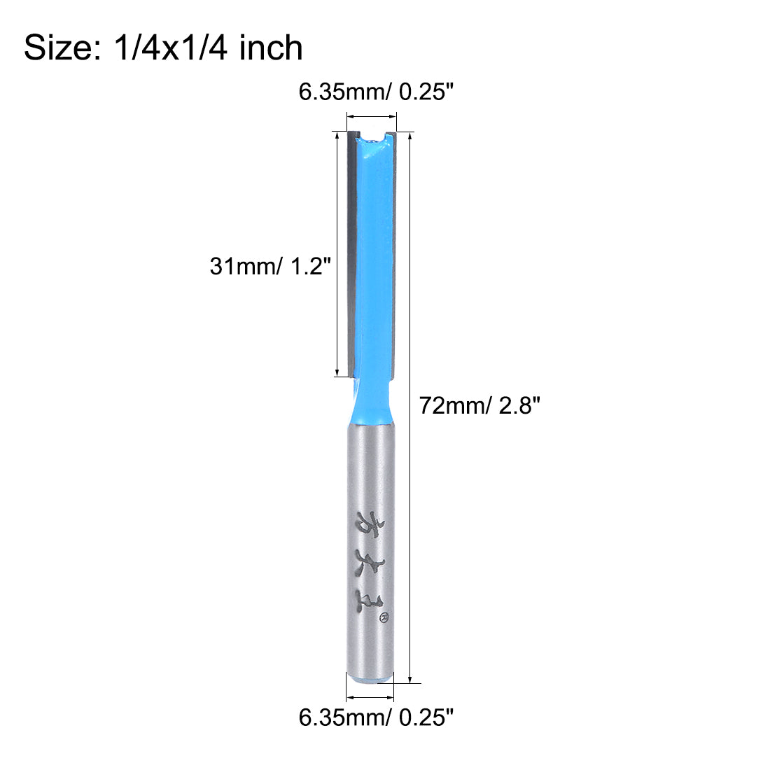 Harfington Router Bit 1/4 Shank 1/4 inch Cutting Dia 2 Straight Flutes HSS for Woodworking Milling Cutter DIY Tool