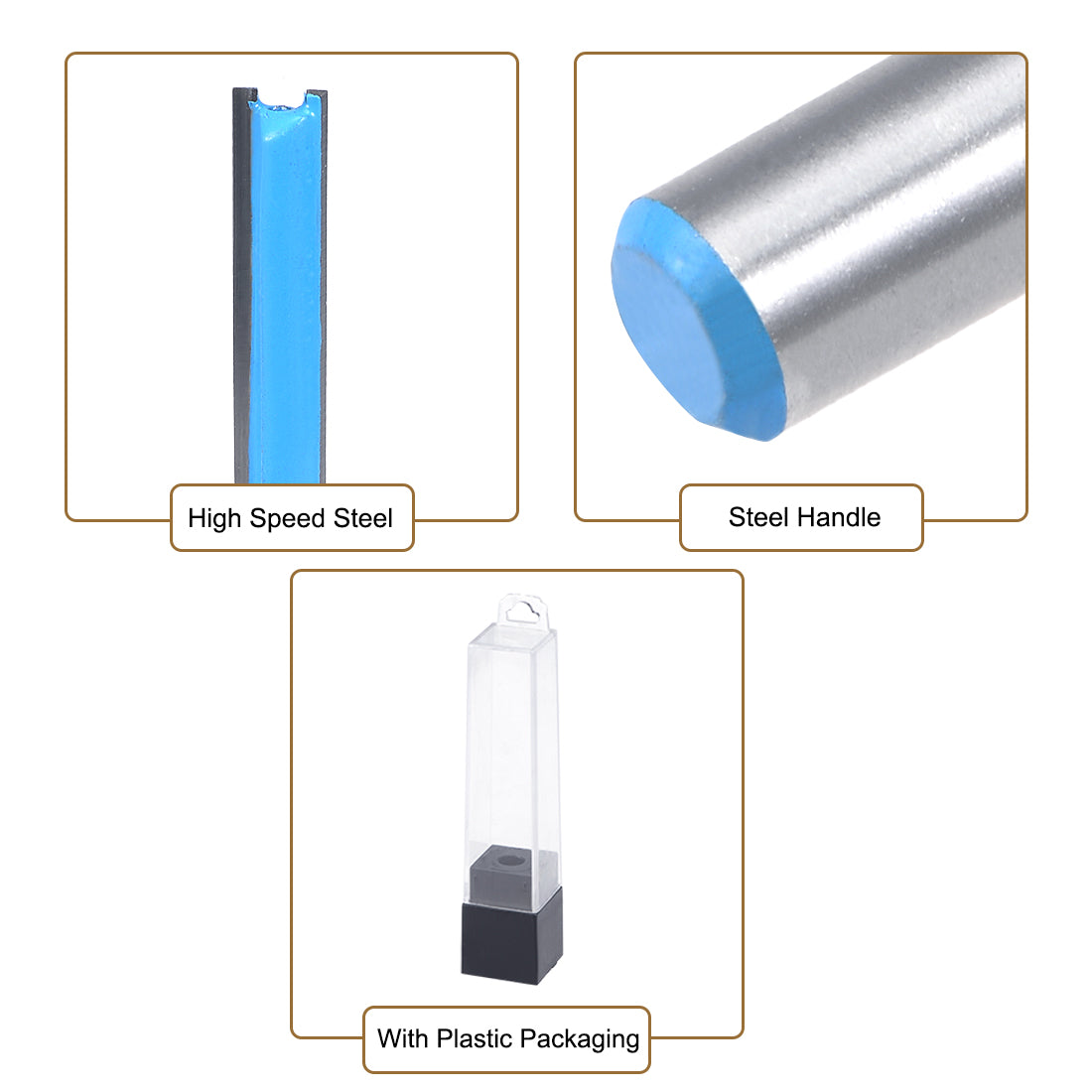 Harfington Router Bit 1/4 Shank 1/4 inch Cutting Dia 2 Straight Flutes HSS for Woodworking Milling Cutter DIY Tool