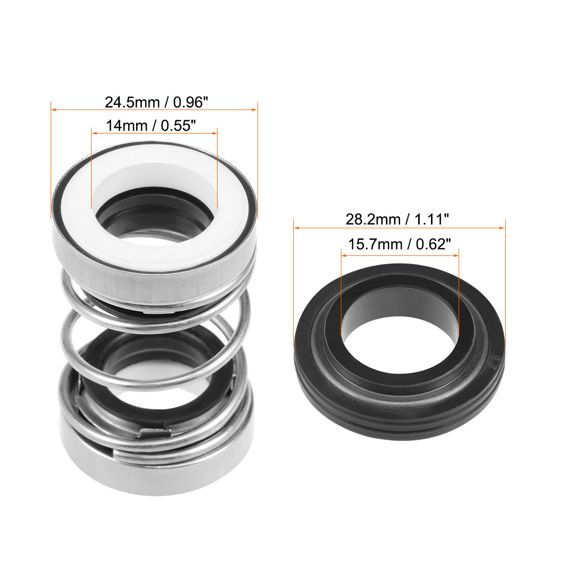 Harfington Mechanical Shaft Seal Replacement for Pool Spa Pump 2pcs 301