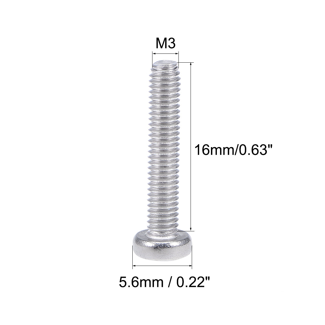 Harfington 60Pcs Stainless Steel Pan Phillips Head Machine Screw