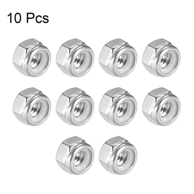 Harfington Uxcell 5/16"-18 Nylon Insert Hex Lock Nuts, 304 Stainless Steel, Plain Finish, 25 Pcs