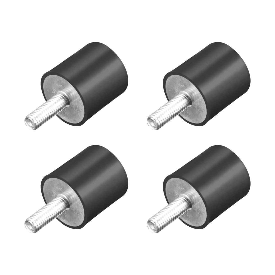 uxcell Uxcell M8 Thread Rubber Mounts, Cylindrical w Studs 30 x 30mm,4pcs