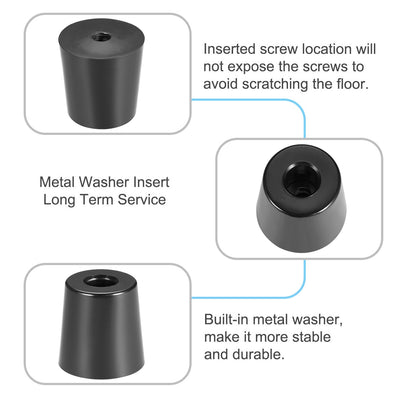 Harfington Uxcell D33 x 27 x H33mm Black Color Rubber Feet Anti Vibration Isolator Absorber Base Foot Pads,2pcs
