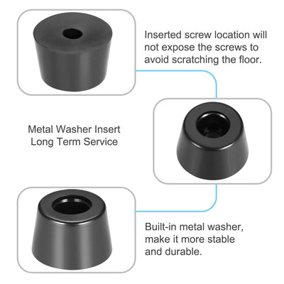 Harfington Uxcell D16 x 14 x H10mm Black Color Rubber Feet Anti Vibration Isolator Absorber Base Foot Pads, 40pcs
