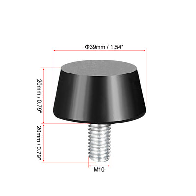 Harfington Uxcell 38 x 20mm Conical Rubber Mount,Vibration Isolators,with M10 x 20mm Studs 2pcs