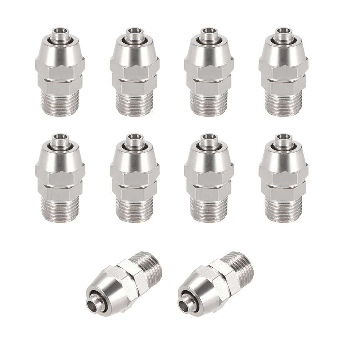 uxcell Uxcell Reusable Fitting, 1/8" G Male x 13/64" Hose ID Quick Coupler Air Hose Plug 10pcs