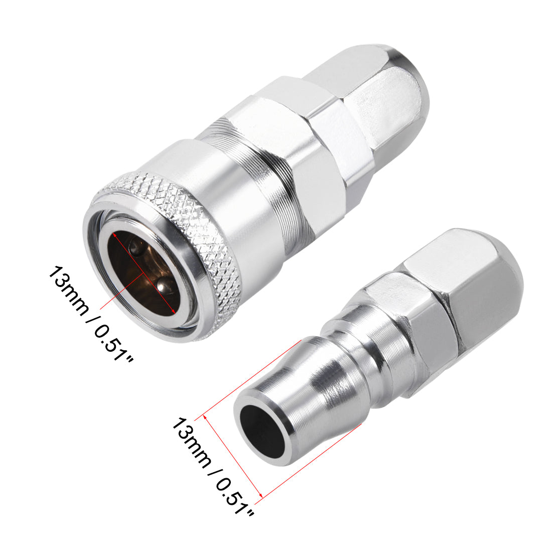 uxcell Uxcell Quick accoupler,Pressure  Adapter Set 19/64" Hose ID x 1/4" G Socket Air Hose Fitting 2set