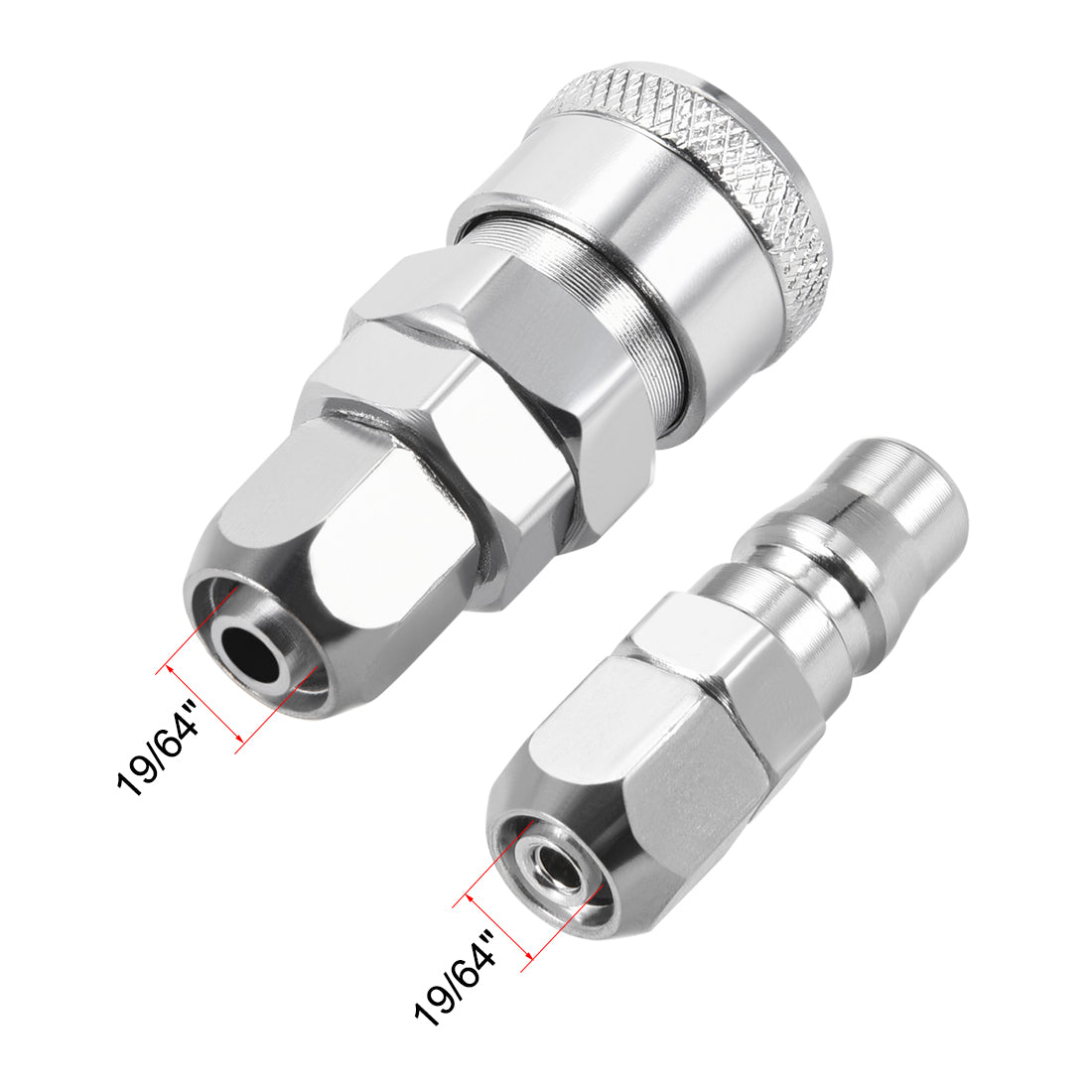 uxcell Uxcell Quick accoupler,Pressure  Adapter Set 19/64" Hose ID x 1/4" G Socket Air Hose Fitting 2set