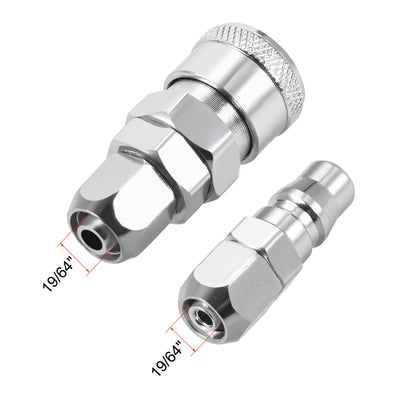 Harfington Uxcell Quick accoupler,Pressure  Adapter Set 19/64" Hose ID x 1/4" G Socket Air Hose Fitting 2set