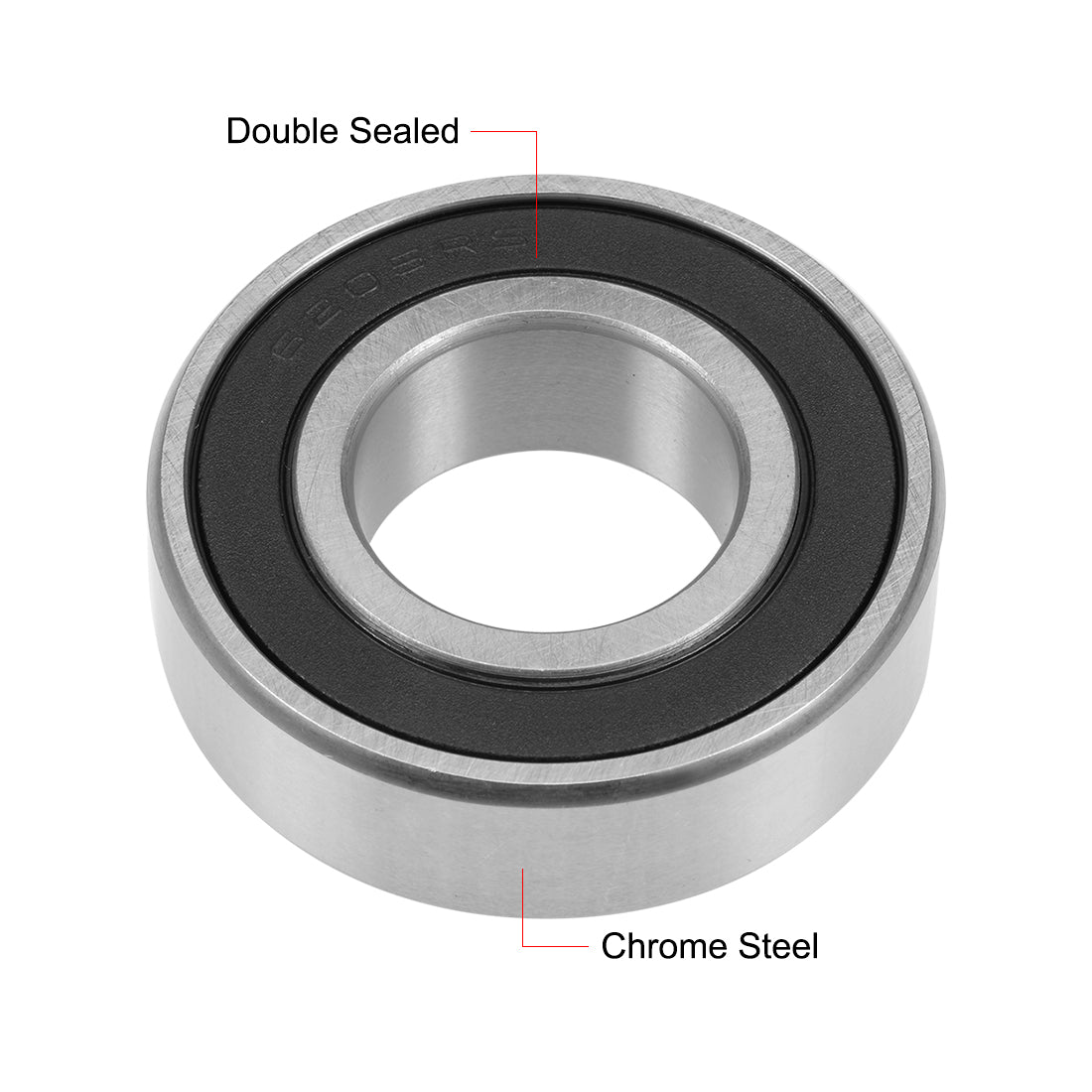Harfington 6205-2RS Deep Groove Ball Bearing 25x52x15mm Double Sealed Chrome Bearings 2pcs