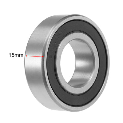 Harfington 6205-2RS Deep Groove Ball Bearing 25x52x15mm Double Sealed Chrome Bearings 2pcs