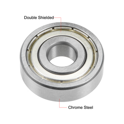 Harfington 6200ZZ Deep Groove Ball Bearing 10x30x9mm Double Shielded Chrome Bearings 1pcs