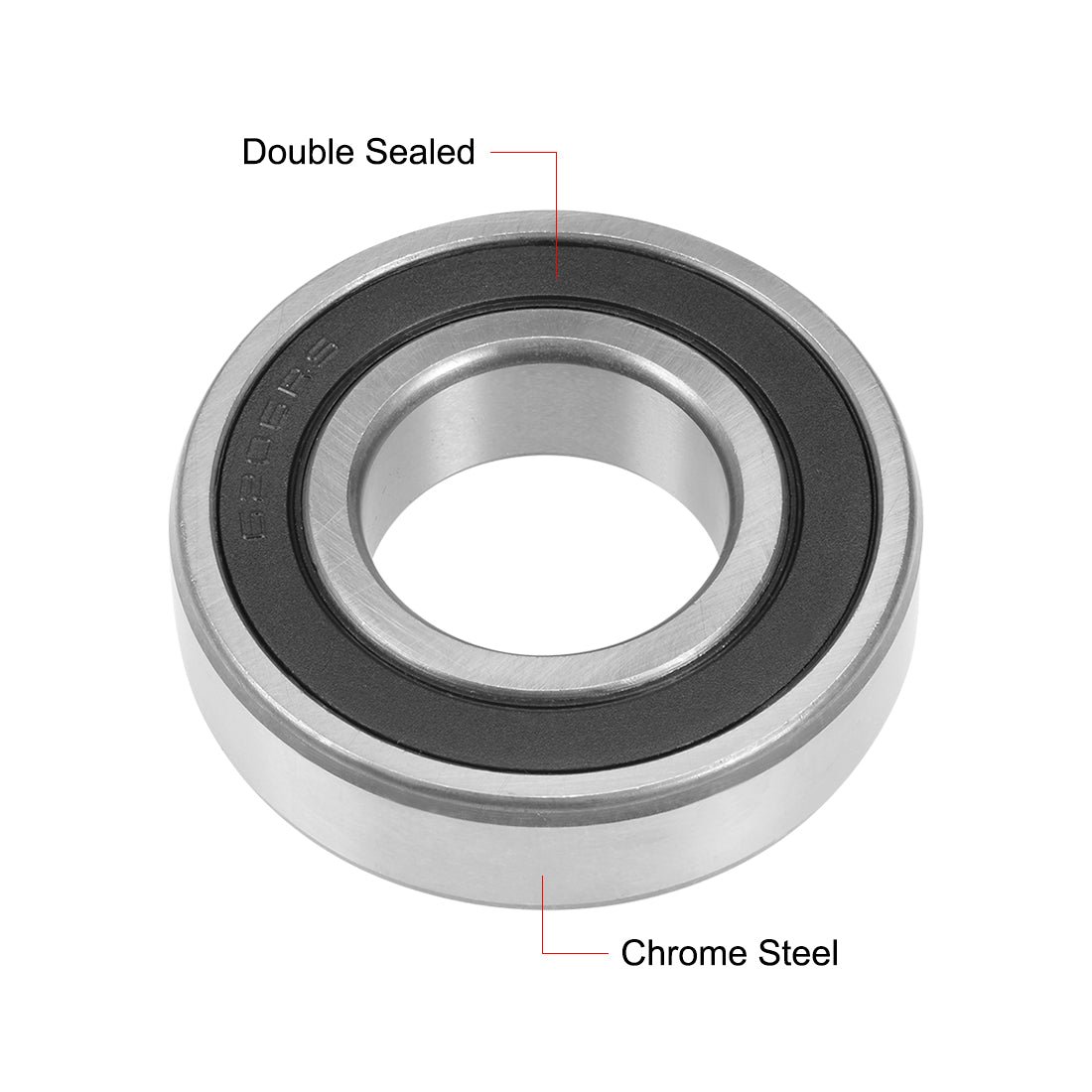 uxcell Uxcell 6206-2RS Deep Groove Ball Bearing 30x62x16mm Double Sealed Chrome Steel Bearings