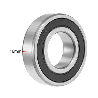 Harfington Uxcell 6206-2RS Deep Groove Ball Bearing 30x62x16mm Double Sealed Chrome Steel Bearings