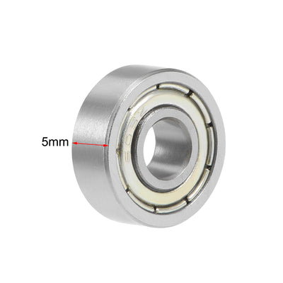 Harfington 605ZZ Deep Groove Ball Bearing 5x14x5mm Double Shielded Chrome Bearings 5pcs