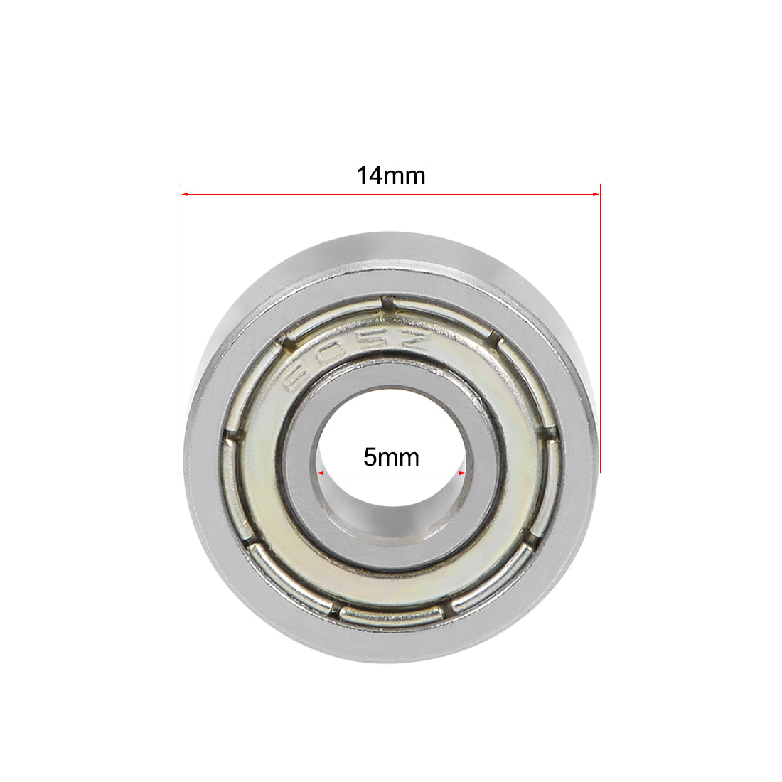 Harfington 605ZZ Deep Groove Ball Bearing 5x14x5mm Double Shielded Chrome Bearings 5pcs