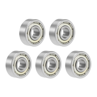 Harfington 605ZZ Deep Groove Ball Bearing 5x14x5mm Double Shielded Chrome Bearings 5pcs