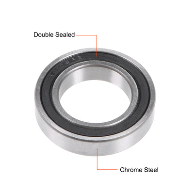 Harfington Uxcell 6905-2RS Deep Groove Ball Bearing 42x25x9mm Double Sealed Chrome Steel Bearings