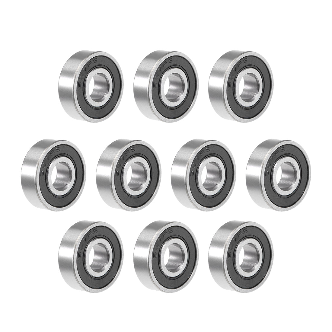 Harfington 607-2RS Deep Groove Ball Bearing 7x19x6mm Double Sealed GCr15 Bearings 10pcs