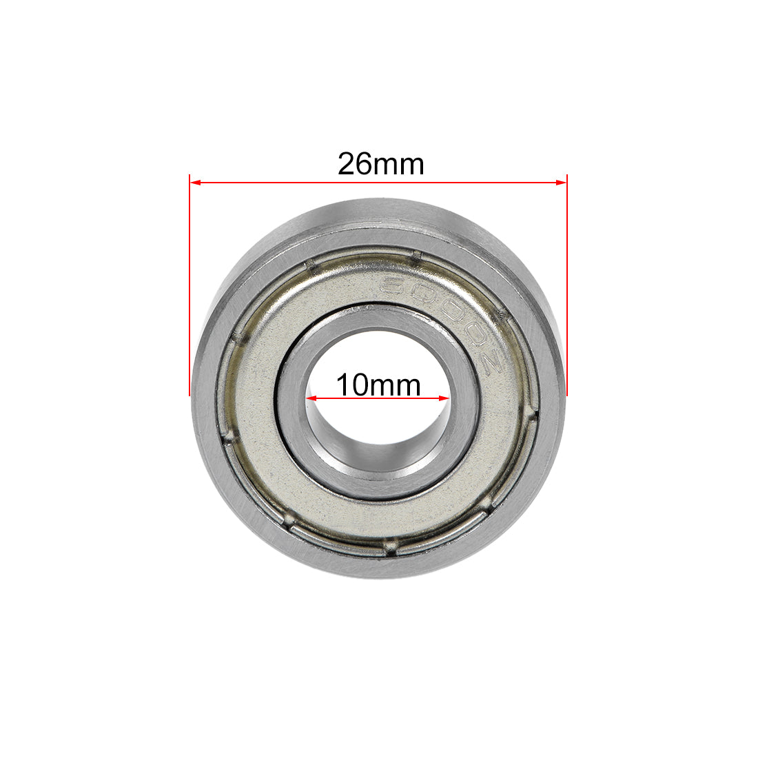 Harfington 6000ZZ Deep Groove Ball Bearing 10x26x8mm Double Shielded Chrome Bearings 10pcs