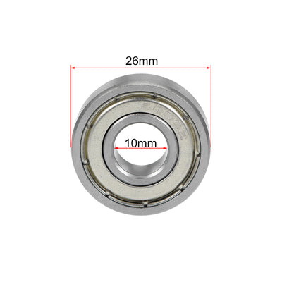 Harfington 6000ZZ Deep Groove Ball Bearing 10x26x8mm Double Shielded Chrome Bearings 10pcs