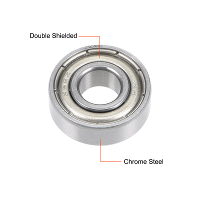 Harfington 696ZZ Deep Groove Ball Bearing 6x15x5mm Double Shielded Chrome Bearings 10pcs