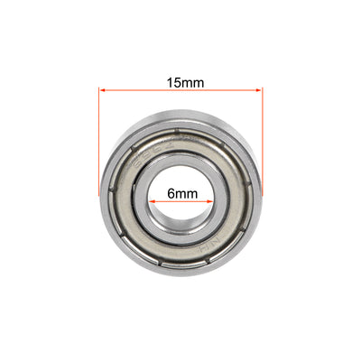 Harfington 696ZZ Deep Groove Ball Bearing 6x15x5mm Double Shielded Chrome Bearings 10pcs