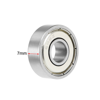 Harfington Uxcell 608ZZ Deep Groove Ball Bearing 8x22x7mm Double Shielded Chrome Bearings 5pcs