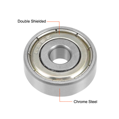 Harfington 636ZZ Deep Groove Ball Bearing 6x22x7mm Double Shielded Chrome Bearings 6pcs