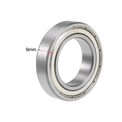 Harfington Uxcell 6905Z Deep Groove Ball Bearing 25x42x9mm Single Shielded Chrome Bearings 5pcs