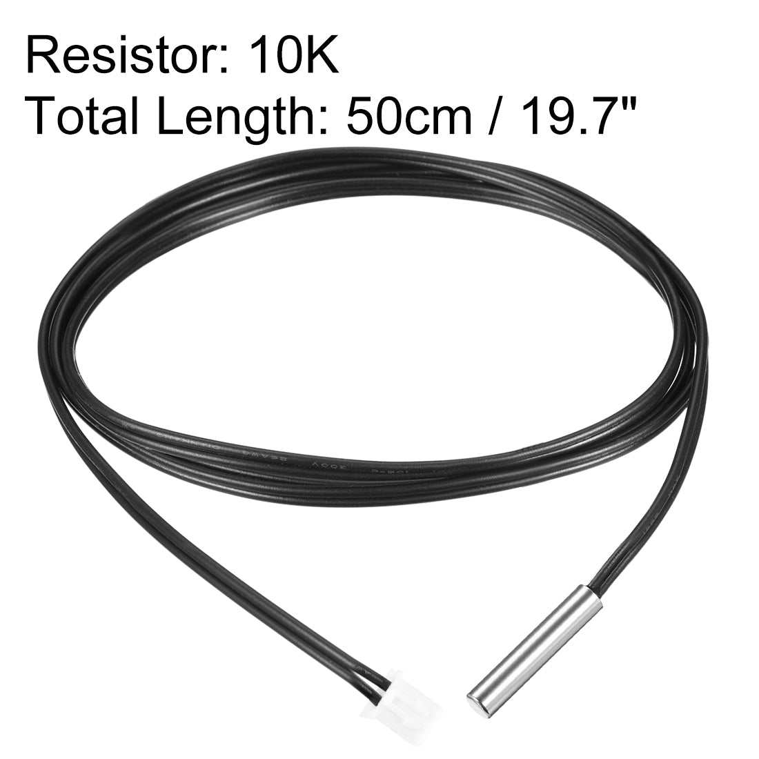 uxcell Uxcell 10K NTC Thermistor Probe 19.7 Inch Stainless Steel Sensitive Temperature Temp Sensor for Air Conditioner