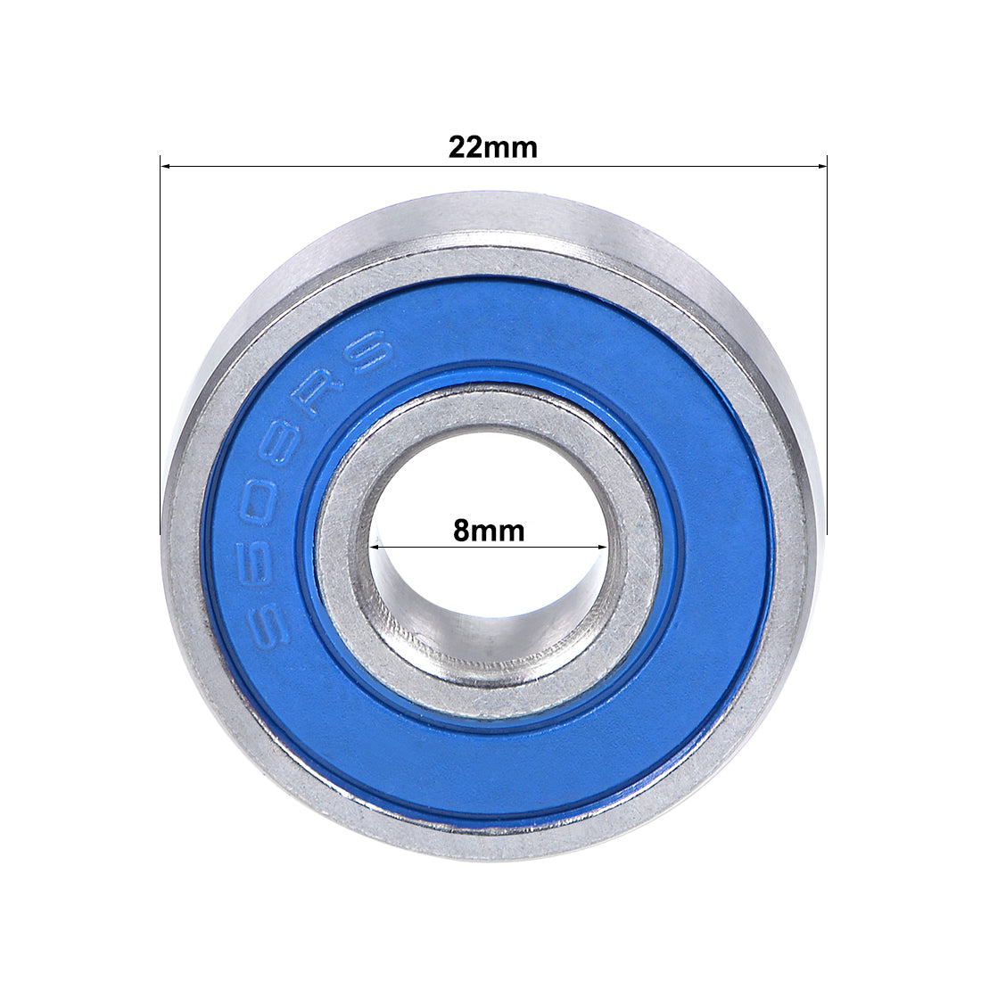 uxcell Uxcell S608-2RS Stainless Steel Ball Bearing 8x22x7mm Double Sealed 608RS Bearings 5pcs