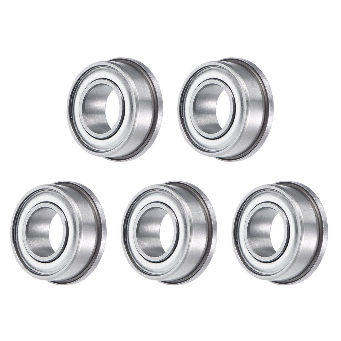 uxcell Uxcell FR188ZZ Flange Ball Bearing 1/4"x1/2"x3/16" Double Shielded GCr15 Bearings 5pcs