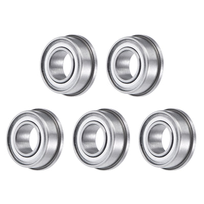 uxcell Uxcell FR188ZZ Flange Ball Bearing 1/4"x1/2"x3/16" Double Shielded GCr15 Bearings 5pcs