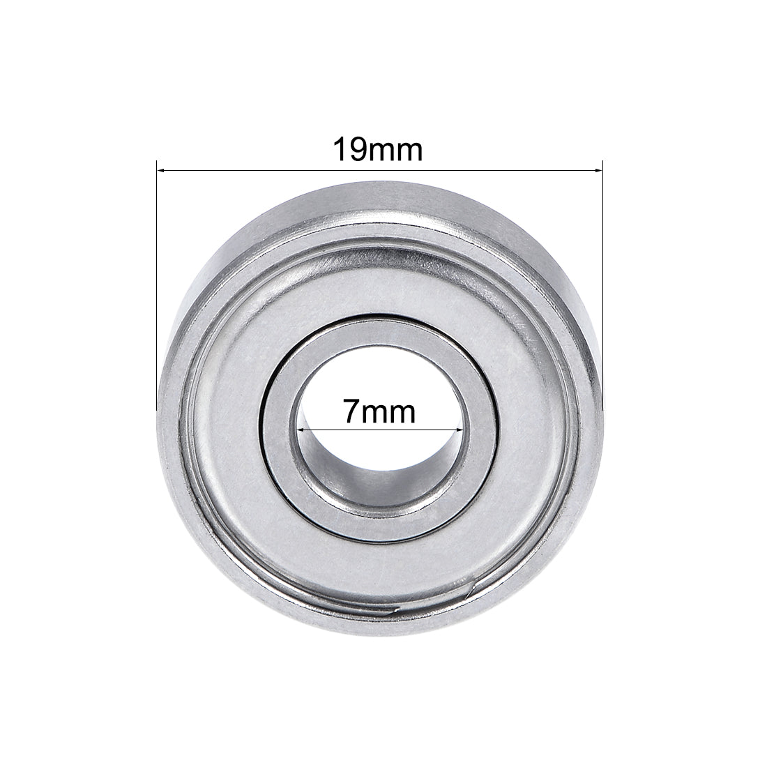 Harfington S607ZZ Stainless Steel Ball Bearing 7mmx19mmx6mm Double Shielded S607Z Bearings 5pcs