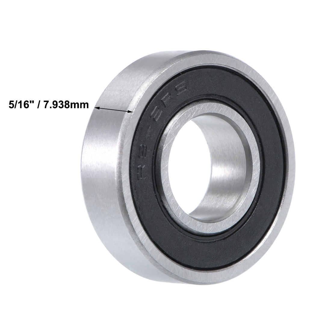 uxcell Uxcell R8-2RS Deep Groove Ball Bearing 1/2"x1-1/8"x5/16" Sealed Chrome Bearings 5pcs