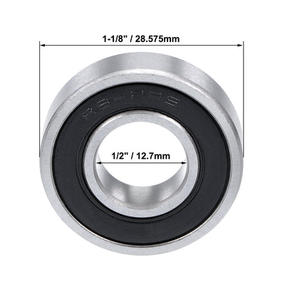 Harfington Uxcell R8-2RS Deep Groove Ball Bearing 1/2"x1-1/8"x5/16" Sealed Chrome Bearings 5pcs