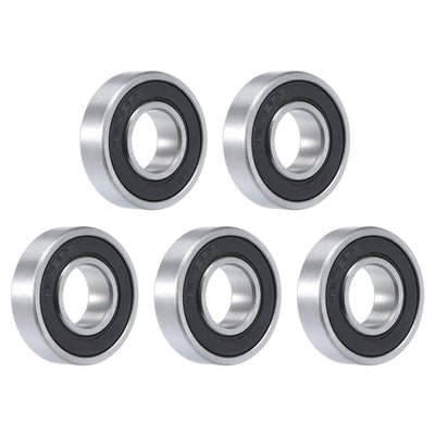 uxcell Uxcell R8-2RS Deep Groove Ball Bearing 1/2"x1-1/8"x5/16" Sealed Chrome Bearings 5pcs