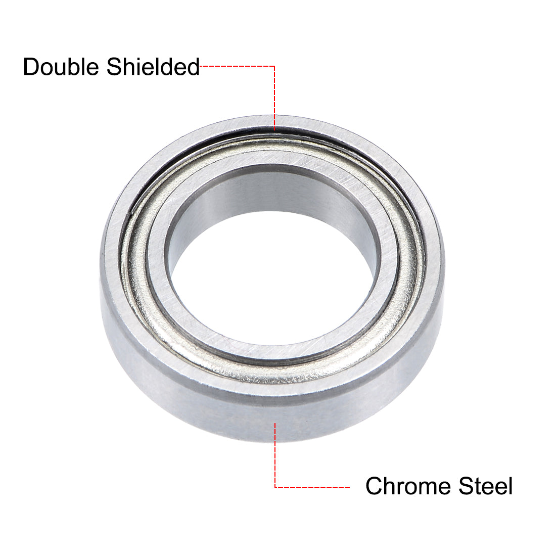 uxcell Uxcell Deep Groove Ball Bearings Double Shielded Chrome Steel Z1 P0