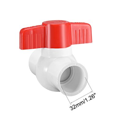 Harfington PVC Ball Valve for Water Supply Pipe, Slip Connection 2Pcs