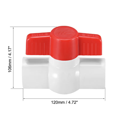 Harfington PVC Ball Valve for Water Supply Pipe, Slip Connection 2Pcs