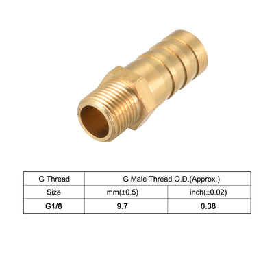 Harfington Uxcell Brass Barb Hose Fitting Connector Adapter 10mm Barbed x G1/8 Male Pipe