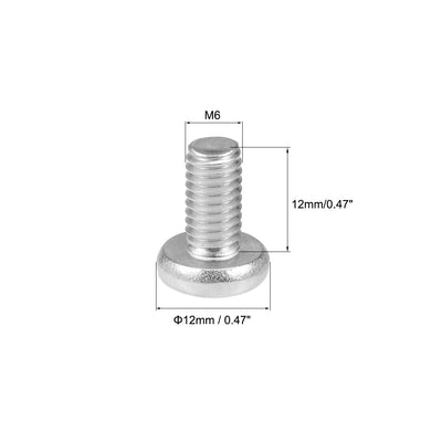 Harfington Uxcell M6x12mm Machine Screws Phillips Cross Pan Head Screw 304 Stainless Steel Fasteners Bolts 15Pcs