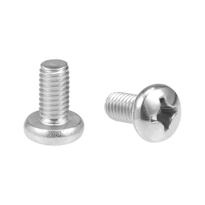 uxcell Uxcell M6x12mm Machine Screws Phillips Cross Pan Head Screw 304 Stainless Steel Fasteners Bolts 15Pcs