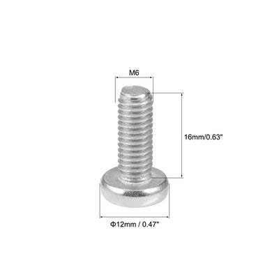 Harfington Uxcell M6x16mm Machine Screws Pan Phillips Cross Head Screw 304 Stainless Steel Fasteners Bolts 15Pcs